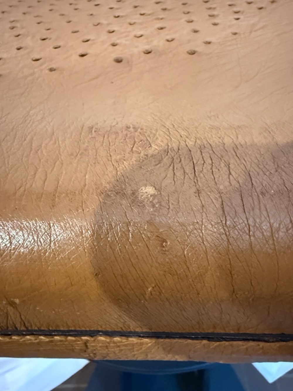 Atlas Brief Case Ostrich Leather Tan Briefcase Vintage 18.5 Inches. - Picture 13 of 14